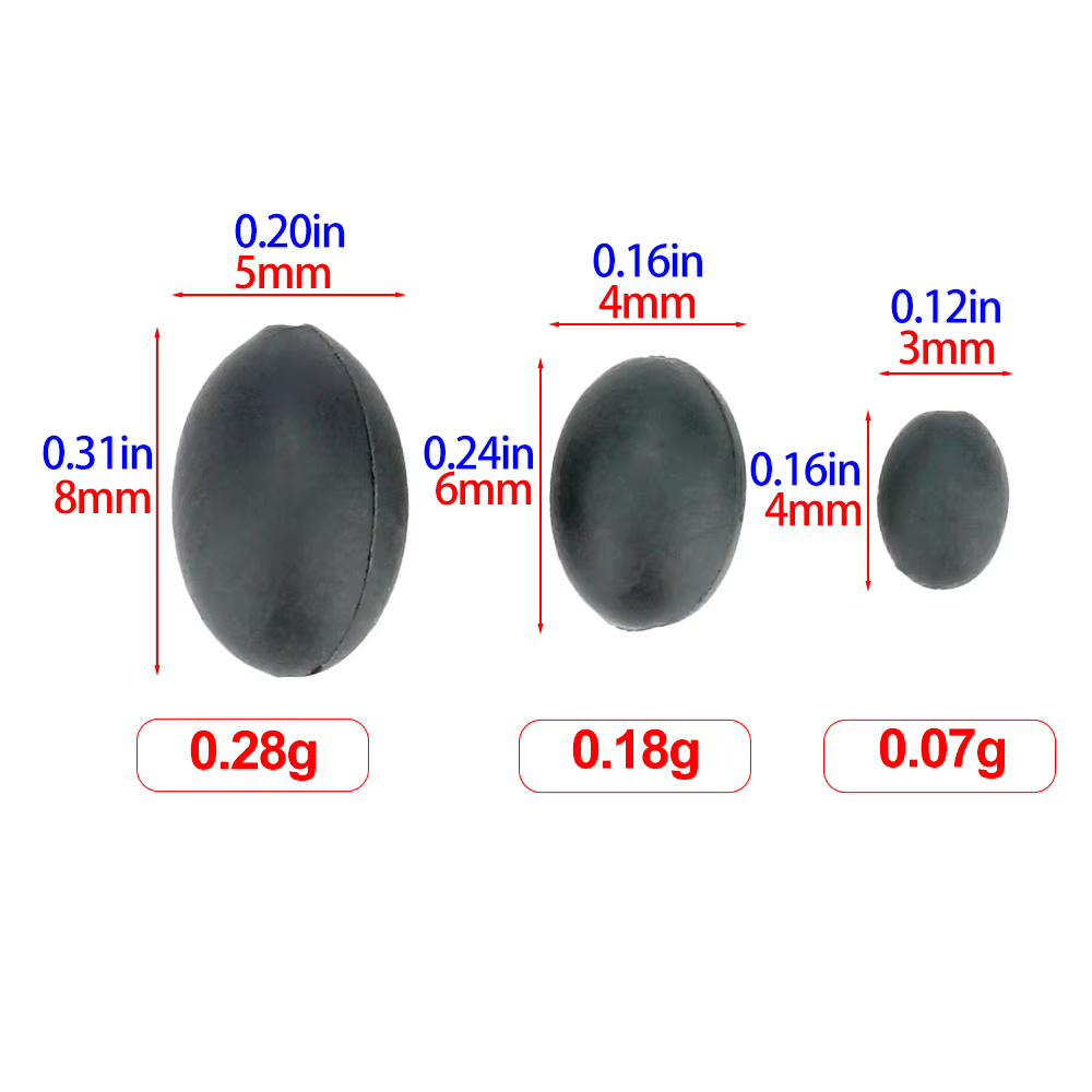 Plomos de tungsteno Hirisi Oval Kraal 6 mm para carpfishing - imagen 3
