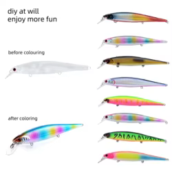 FREE FISHER señuelos Minnow sin pintar artificiales para personalizar