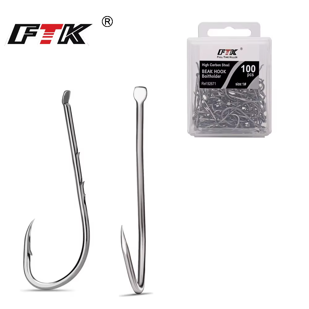 FTK Anzuelos Baitholder Jig Head – Acero al carbono, vástago largo