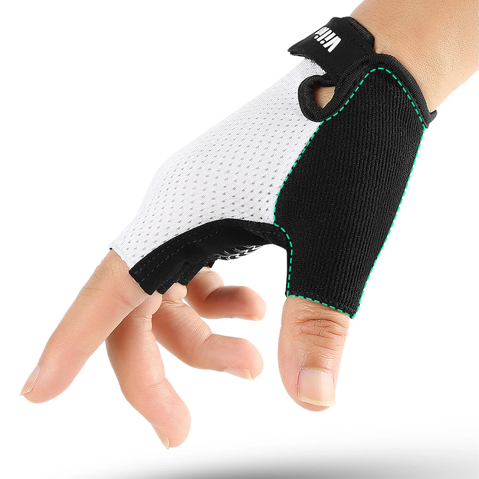 Guantes mostrando detalle de medio dedo