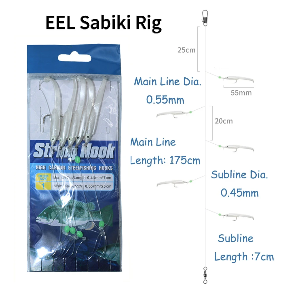 Comparativa de los tres modelos de aparejo Sabiki Elllv