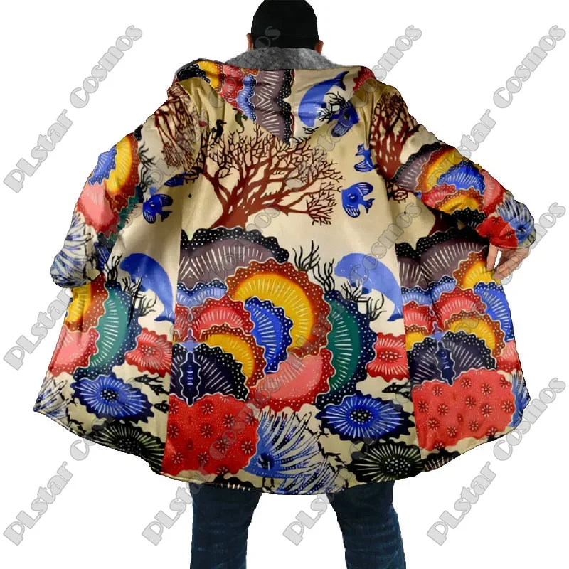 Abrigo de lana con capucha para invierno, estampado 3D floral - imagen 3