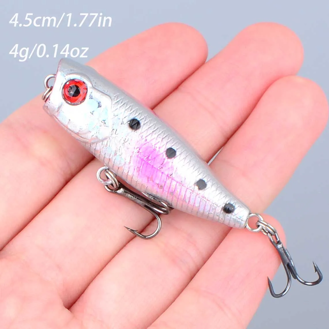 Popper de superficie para carpa con anzuelos triples - imagen 5