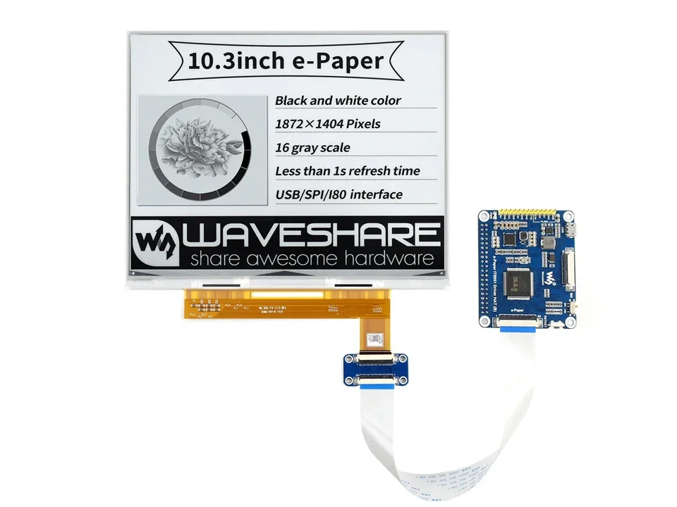 E-Ink de 10,3 pulgadas para proyectos con Raspberry Pi