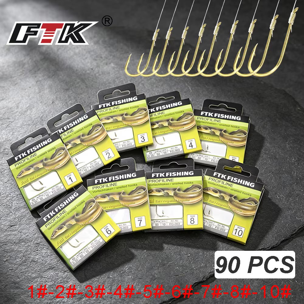 Anzuelos Montados FTK FG-003 – Rig de Nylon Dorado con Púas para Agua Dulce - imagen 5