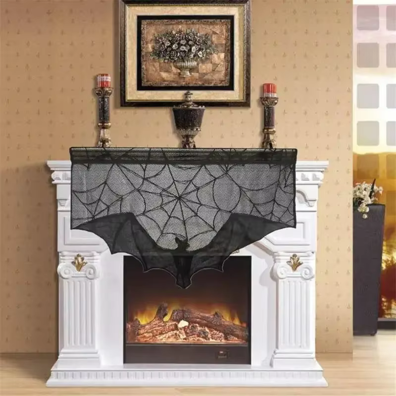 Decoración gótica de encaje con murciélagos para Halloween