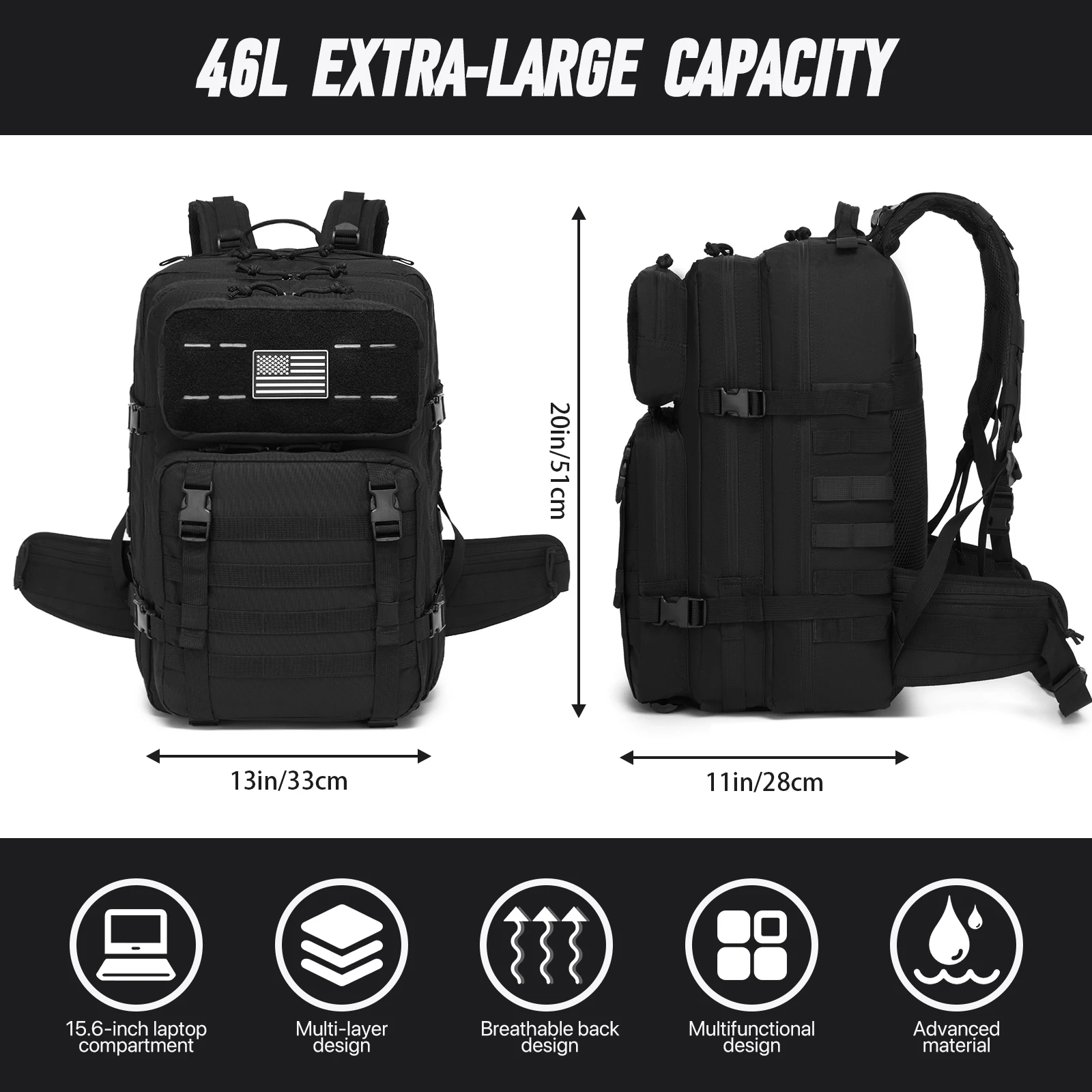 Mochila táctica impermeable para senderismo y caza - imagen 2