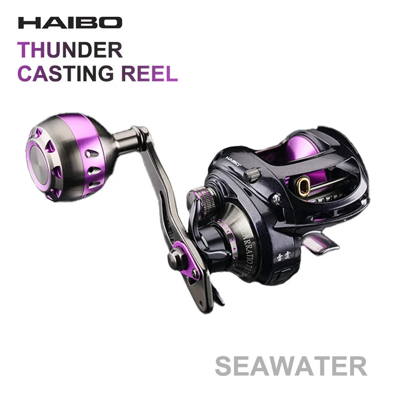 HAIBO THUNDER Carrete de pesca con freno magnético para agua salada