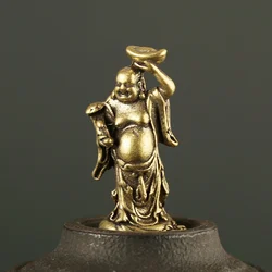 Buda Maitreya en latón y cobre para escritorio