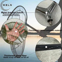 Red plegable para pesca triangular reforzada en poliéster profunda