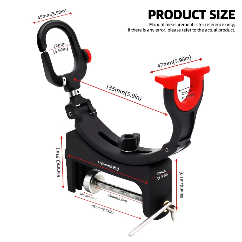 ZYZHE Soporte para caña de pescar – Plegable, nailon con ángulo ajustable - imagen 2