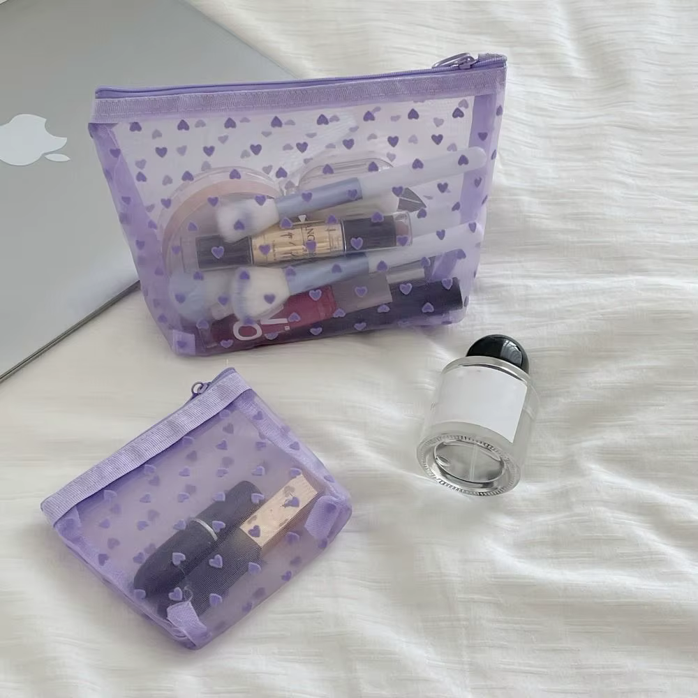 Bolsa de malla con corazones – Organizador de viaje - imagen 2