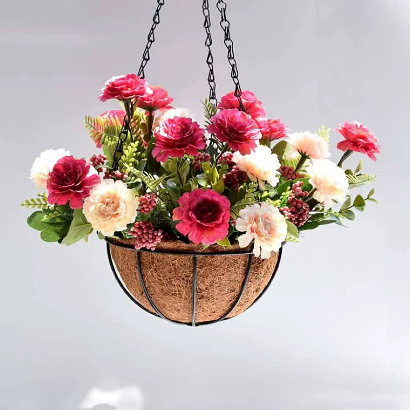 Cesta colgante metal para plantas 8/10 pulg. con forro coco - imagen 3