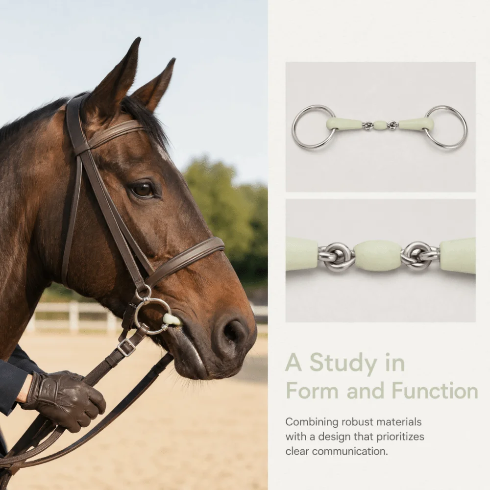 Brida cadena de acero inoxidable pulido duradera para caballo - imagen 4