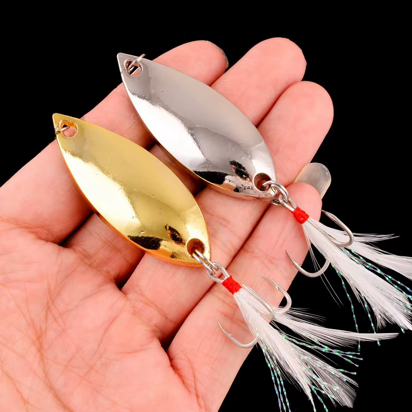Cucharas Giratorias Trucha – Dorado y Plateado - imagen 5