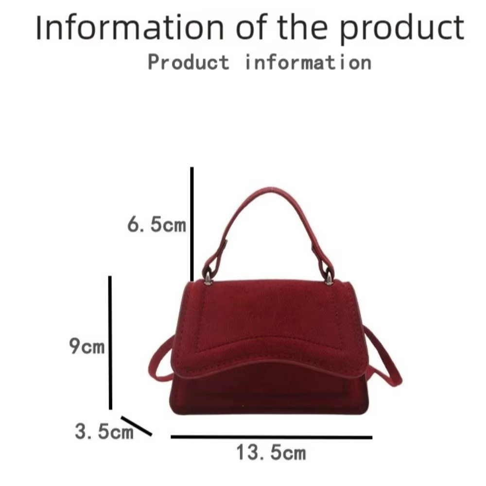 Bolso bandolera mini cuadrado de ante liso para mujer - imagen 2