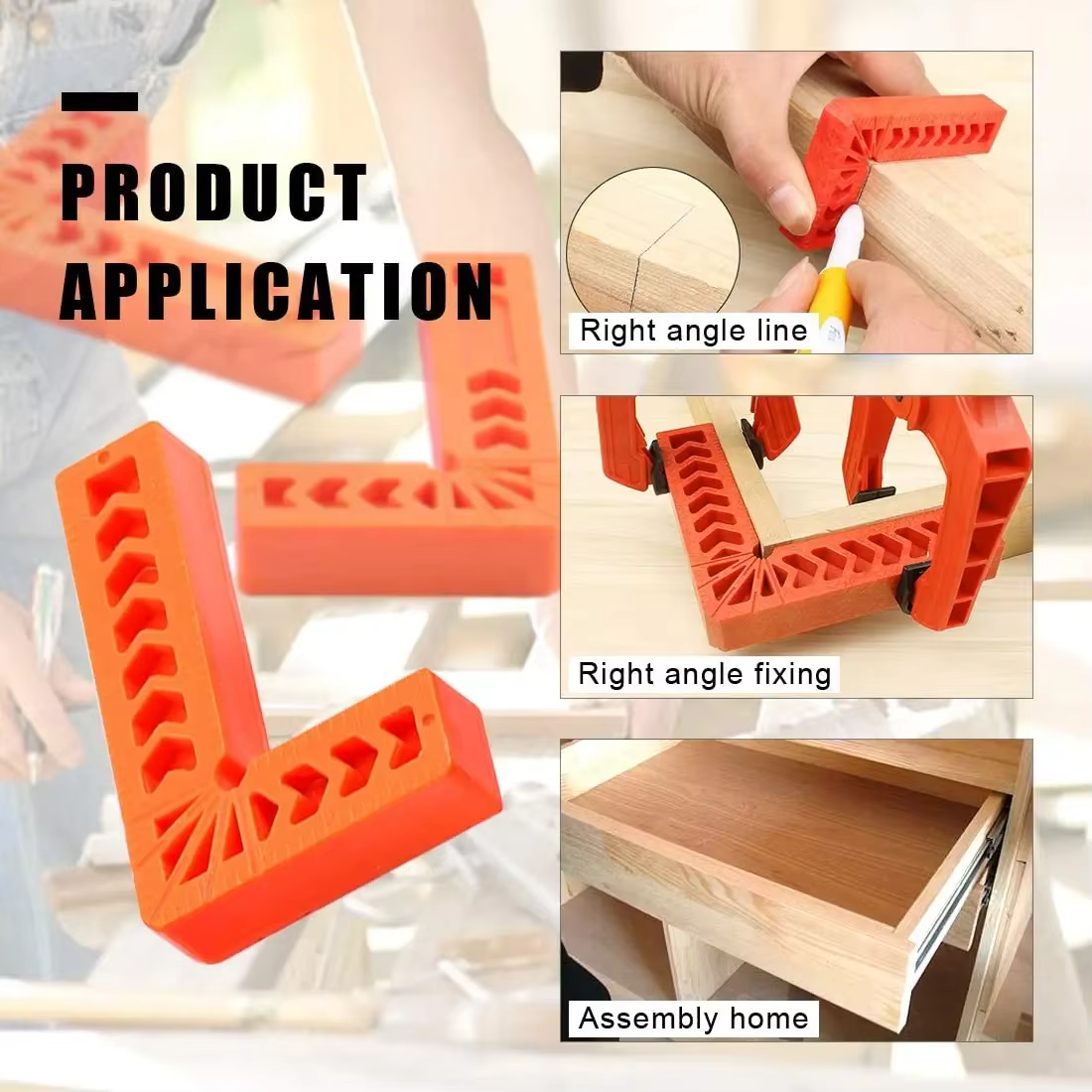 Soporte Angular de Plástico 90° – Herramienta de Posicionamiento para Carpintería - imagen 4