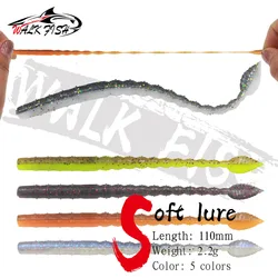 WALK FISH Gusano Plano Flotante 110mm 2.2g – Cebo Suave para Lubina