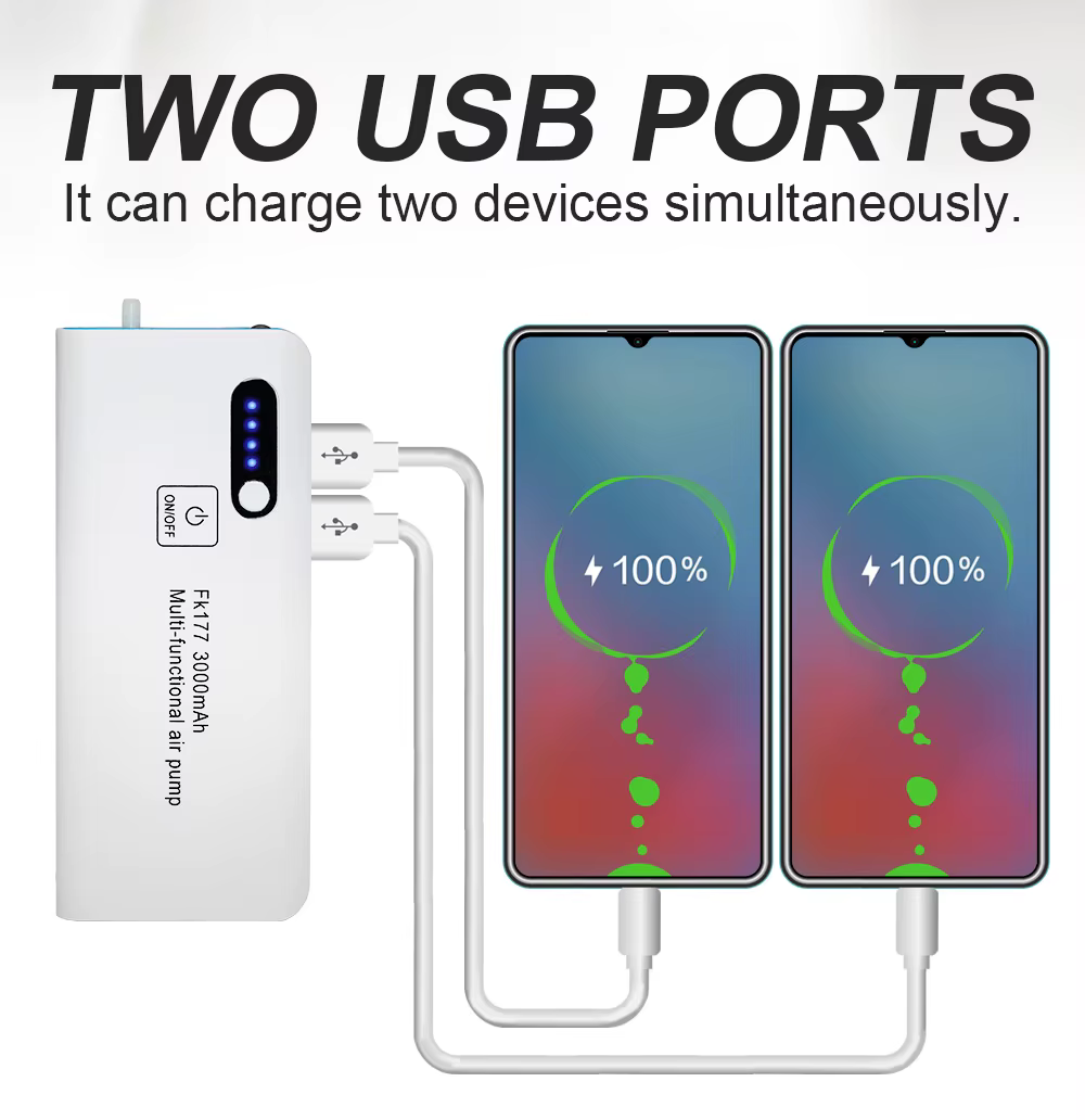 Conexión USB y manguera en uso