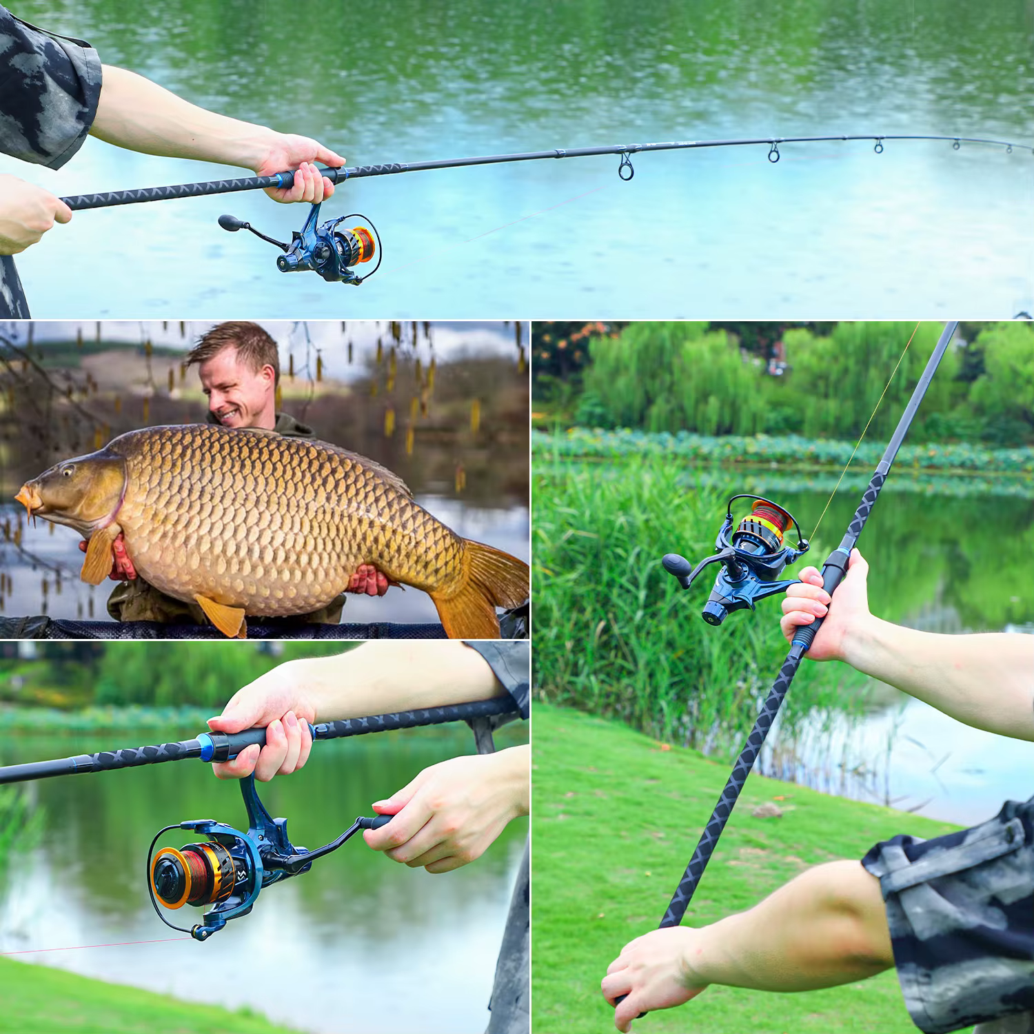 Sougayilang Combo Surfcasting 3 Secciones – Caña Spinning Fibra Carbono - imagen 4