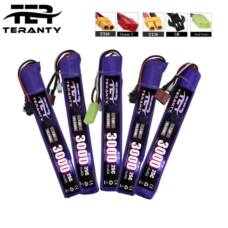 Batería de pistola de juguete 7,4V 3000mAh con conectores Deans T