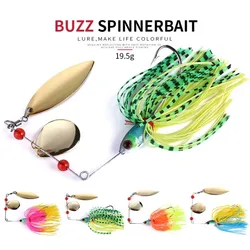 Spinnerbait Doble Hoja Colorado para Lubina con Falda Silicona