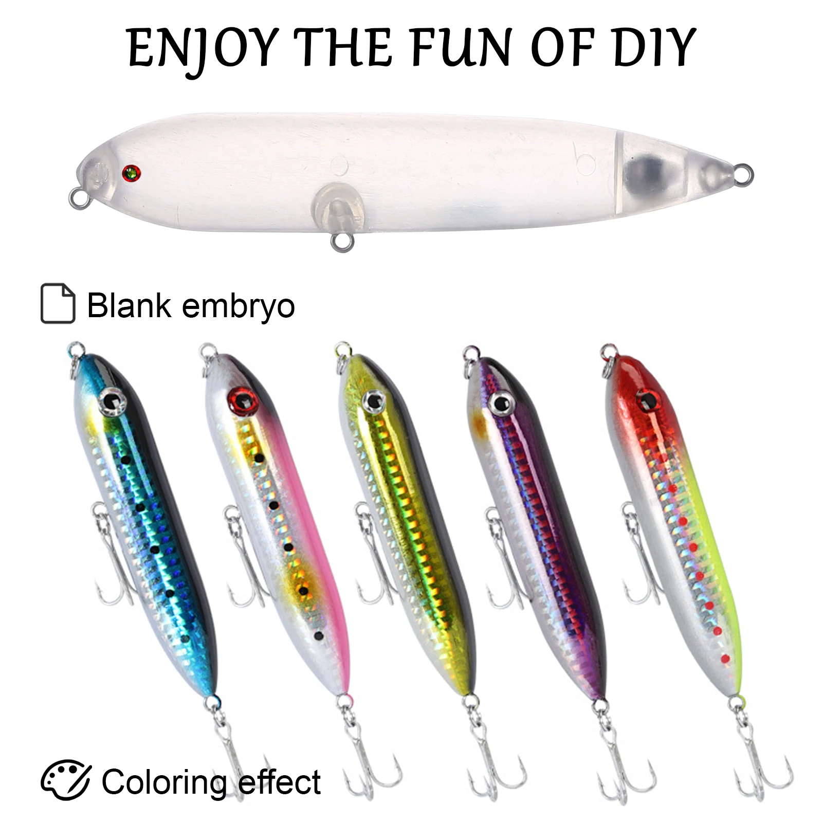 FREE FISHER Minnow transparente lubina tipo lápiz señuelo duro - imagen 2
