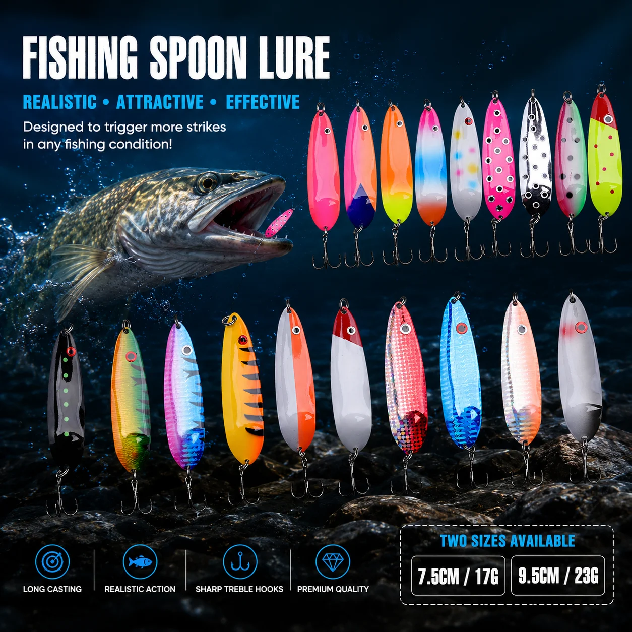 FishingFANS Cuchara para trucha Flutter Spoon y jerkbait - imagen 3