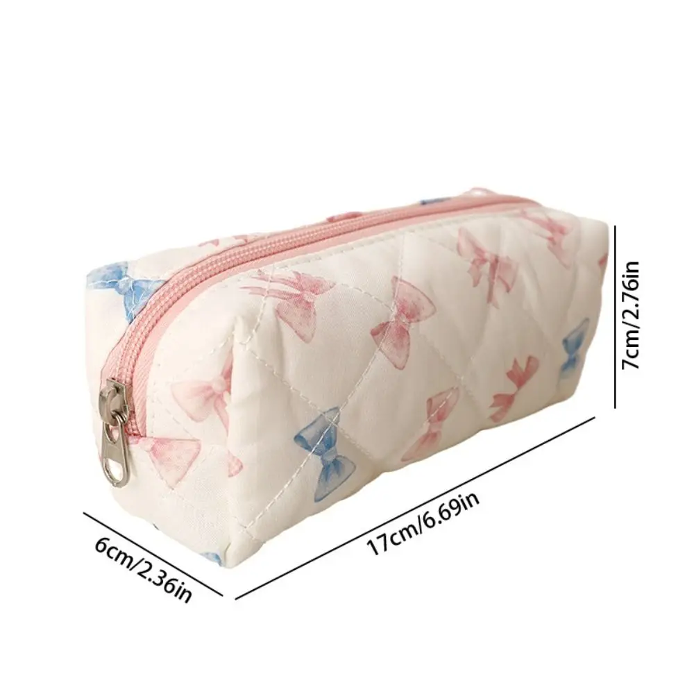 Bolsa para bolígrafos floral con lazo simple, organizador portátil - imagen 4