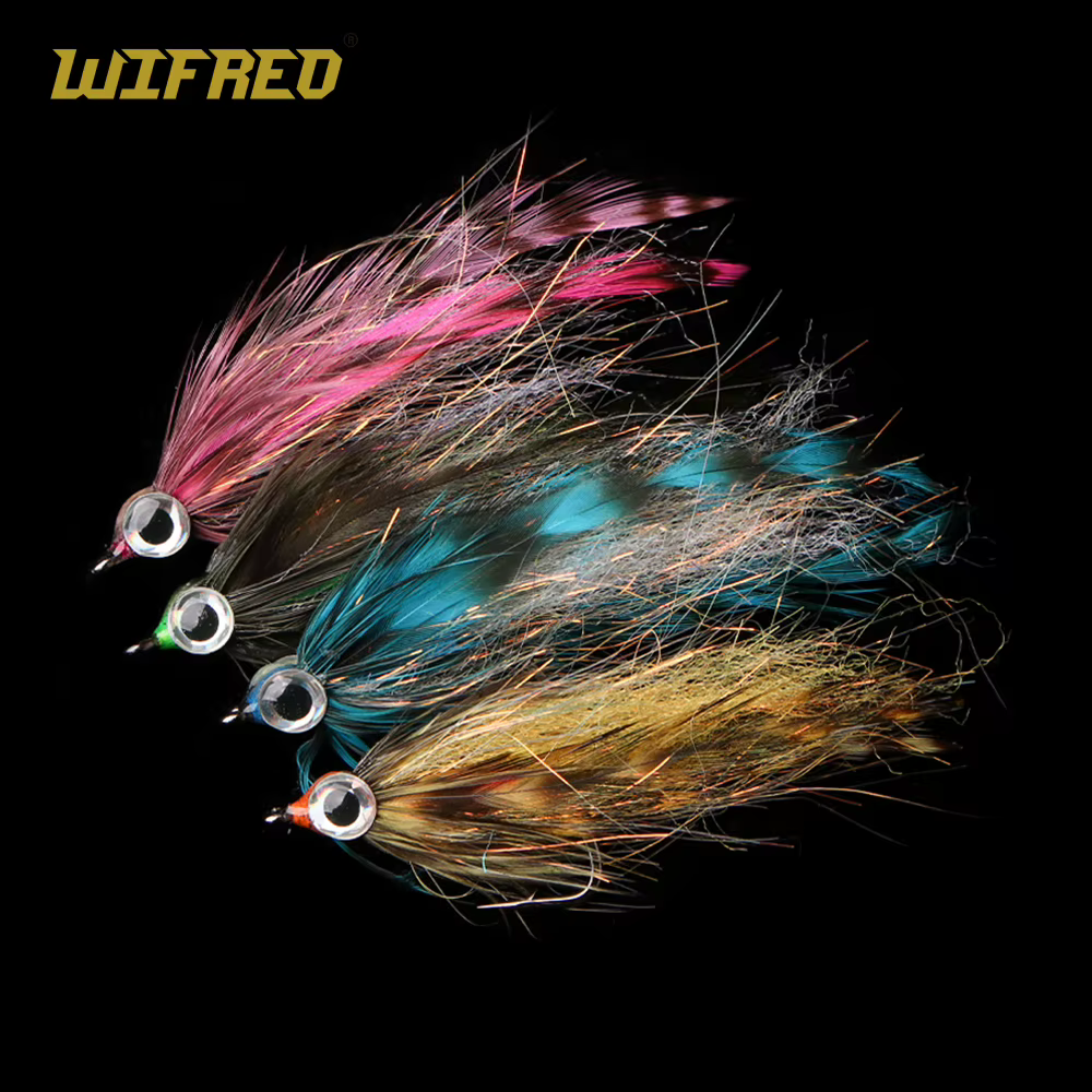 Wifreo Grizzly Hackle Mosca Baitfish Ojos 3D para Trucha y Lubina