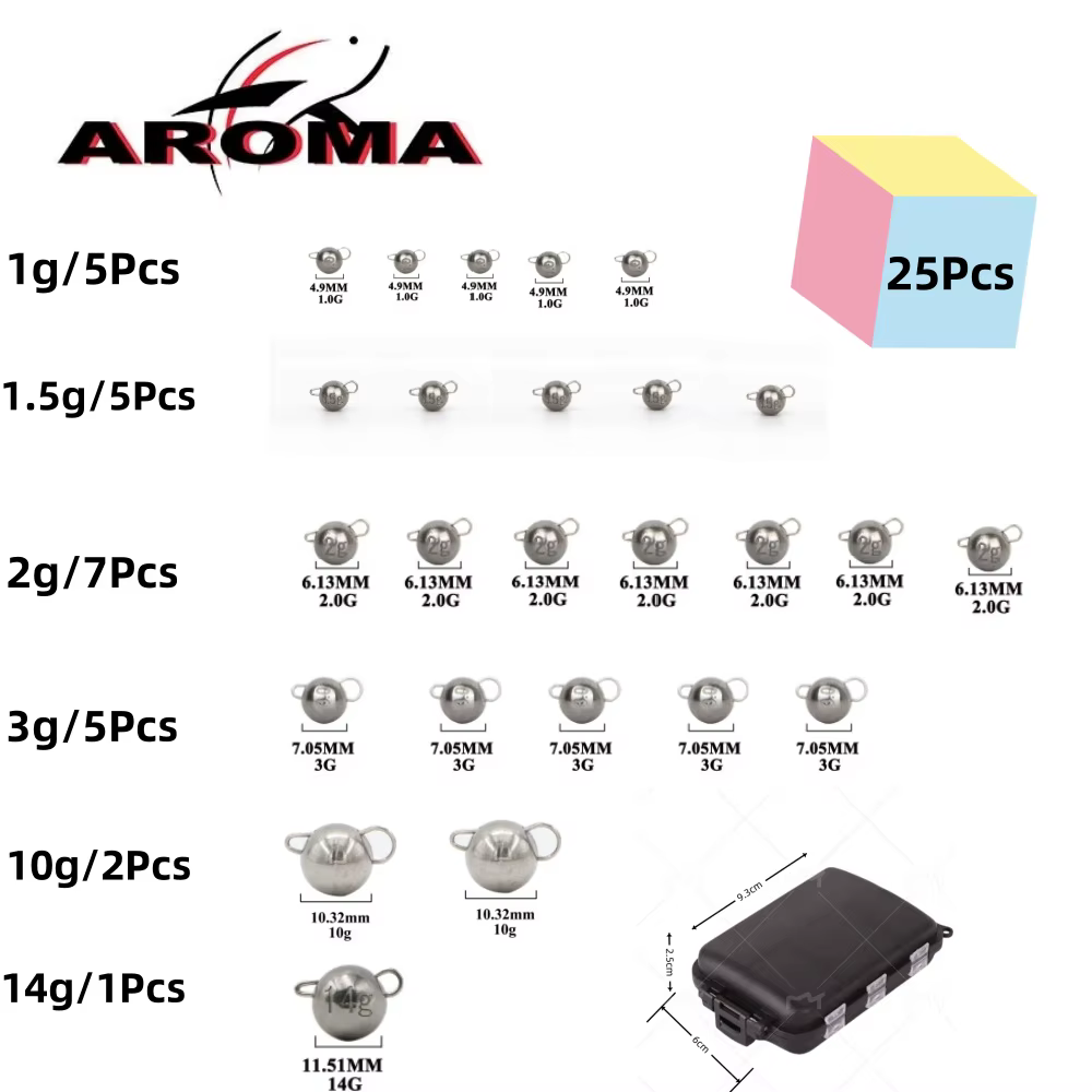 Pesas Tungsteno Cheburashka Aroma – Set Múltiples Gramajes Pesca - imagen 5