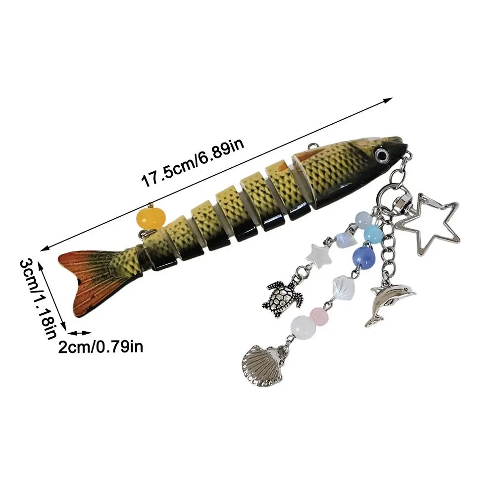 Llavero pez articulado con anzuelo para cebo de pesca - imagen 3