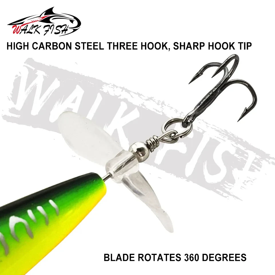 Walk Fish Whopper Plopper - Señuelo topwater lápiz, cebo duro