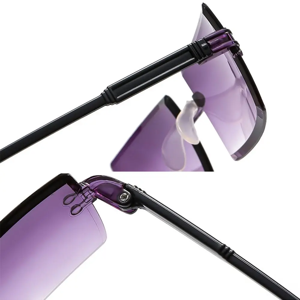 Gafas de sol sin montura Trendy UV rectangular – filtro protector - imagen 4