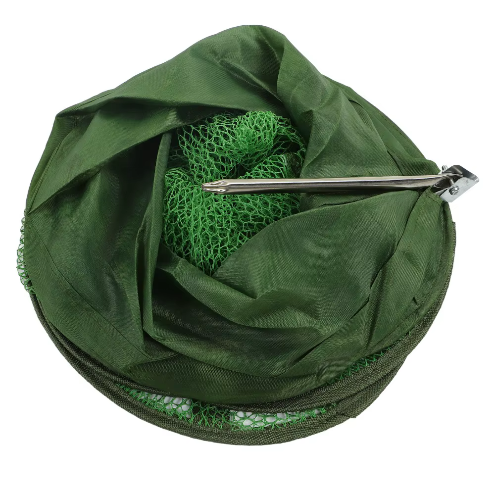 Cesta Plegable de Pesca 25-33cm Nylon con Marco Metálico