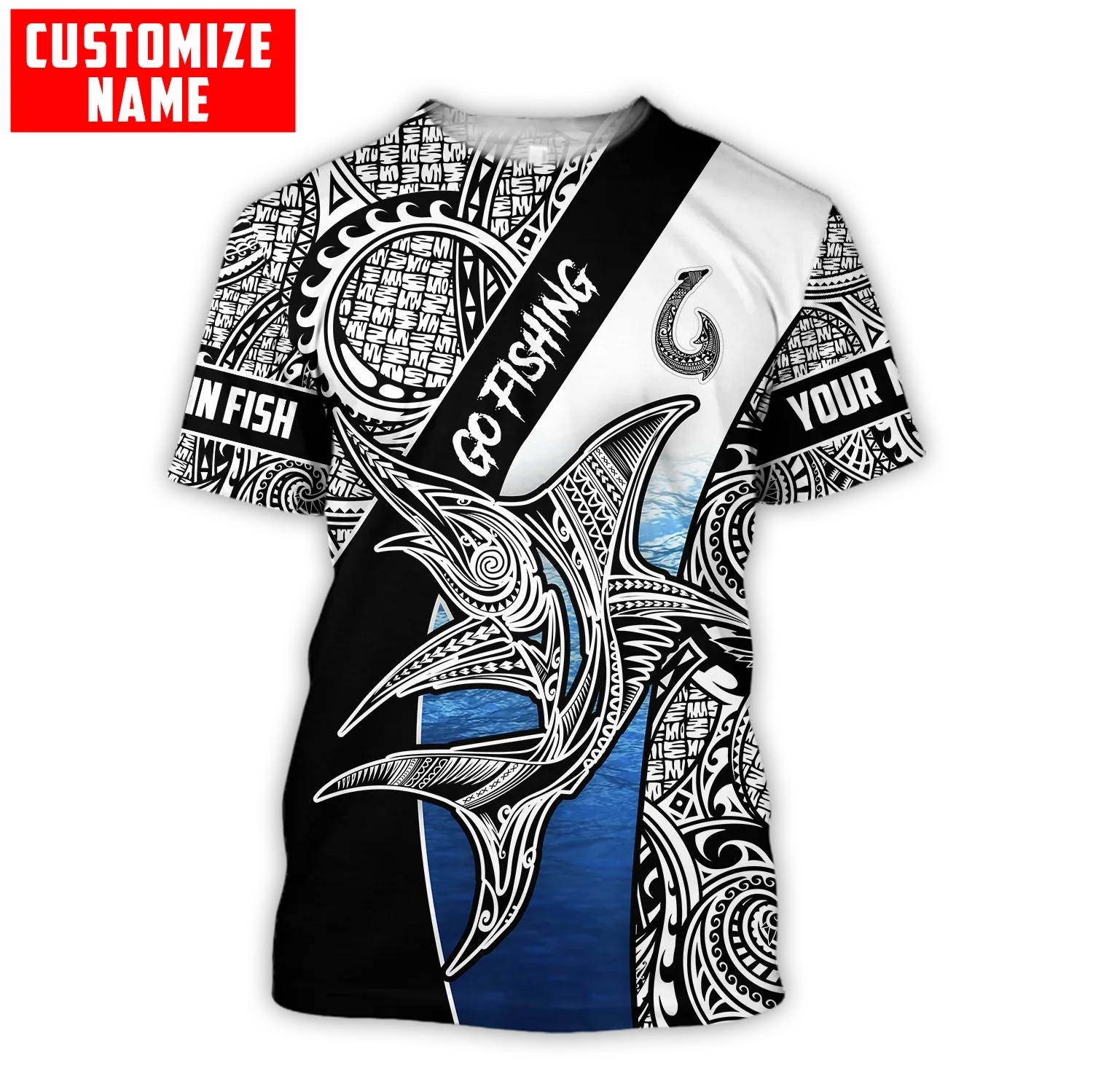 Camiseta 3D personalizada para pesca submarina Wahoo – Verano hombre - imagen 4