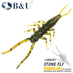 Vinilo Ninfa Stone Fly B&U para perca, trucha y lucioperca