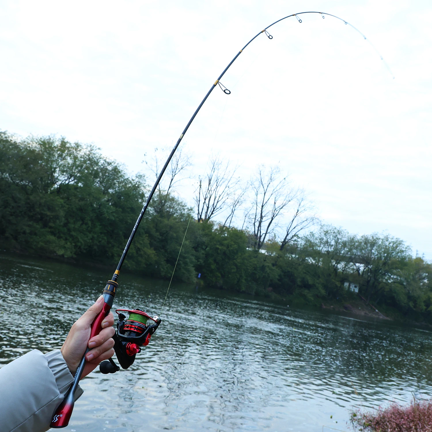 Combo pesca spinning lubina Sougayilang: caña carbono giratoria - imagen 5