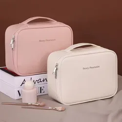 Bolsa de cosméticos impermeable doble capa con cierre y gran capacidad