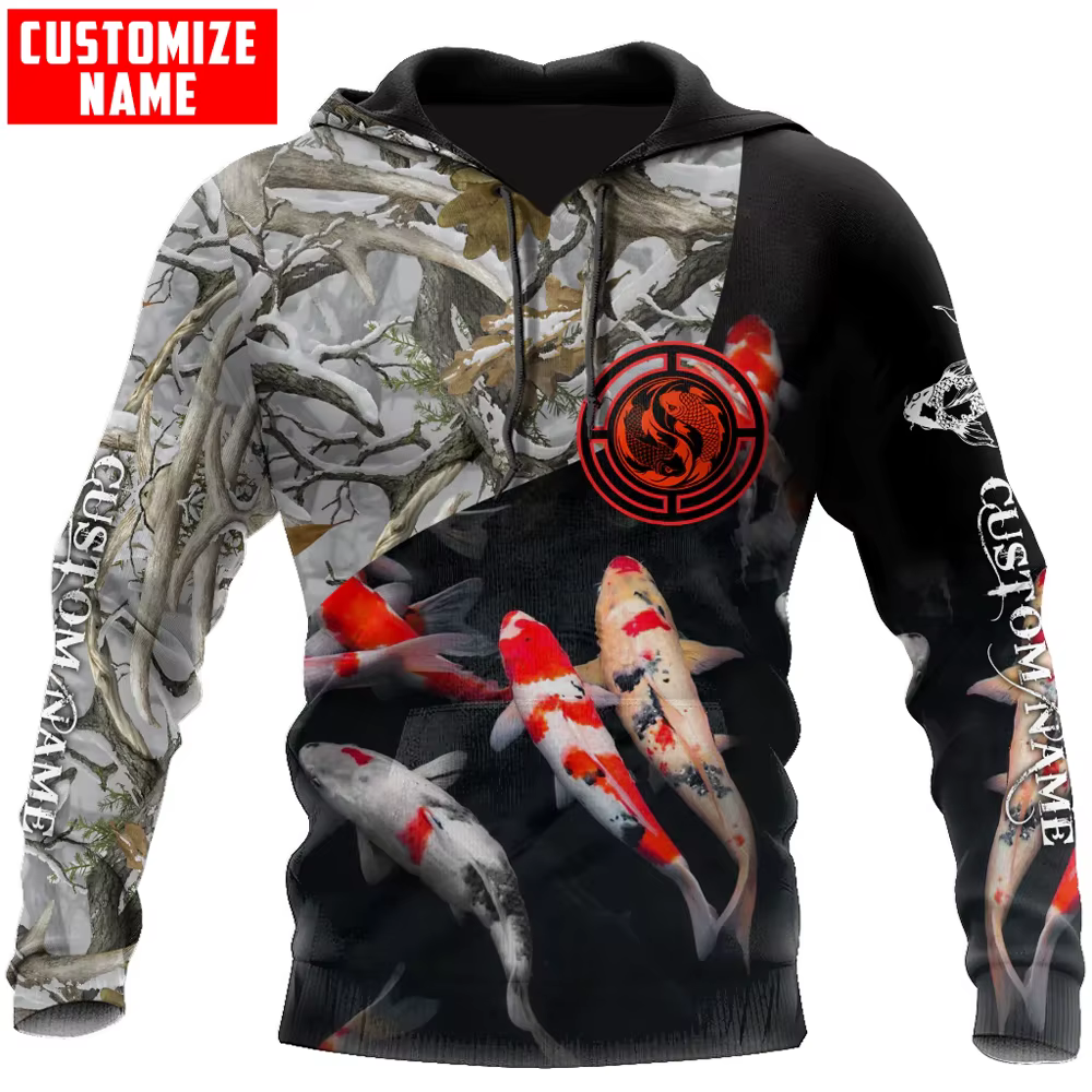 Sudadera de pesca 3D con estampado Koi realista - imagen 5