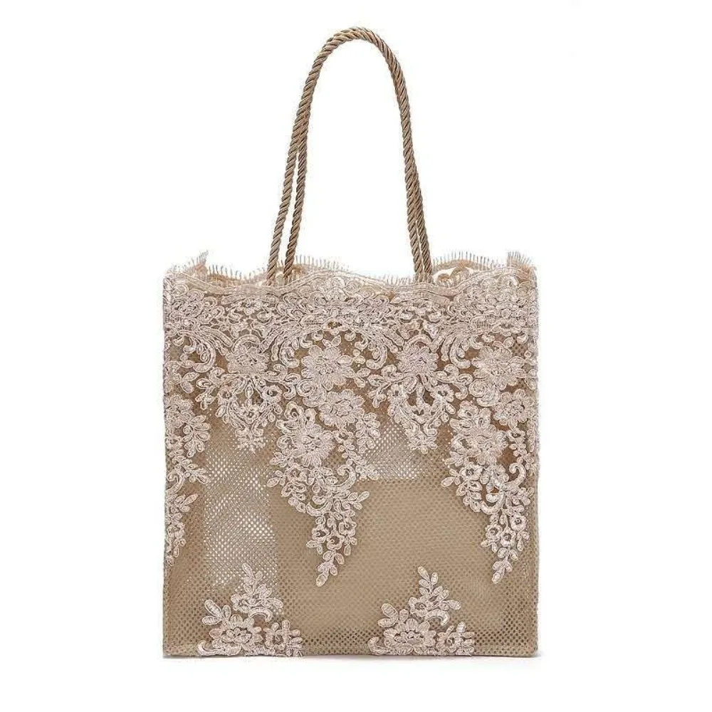 Bolso de nailon plegable de encaje elegante de gran capacidad - imagen 3