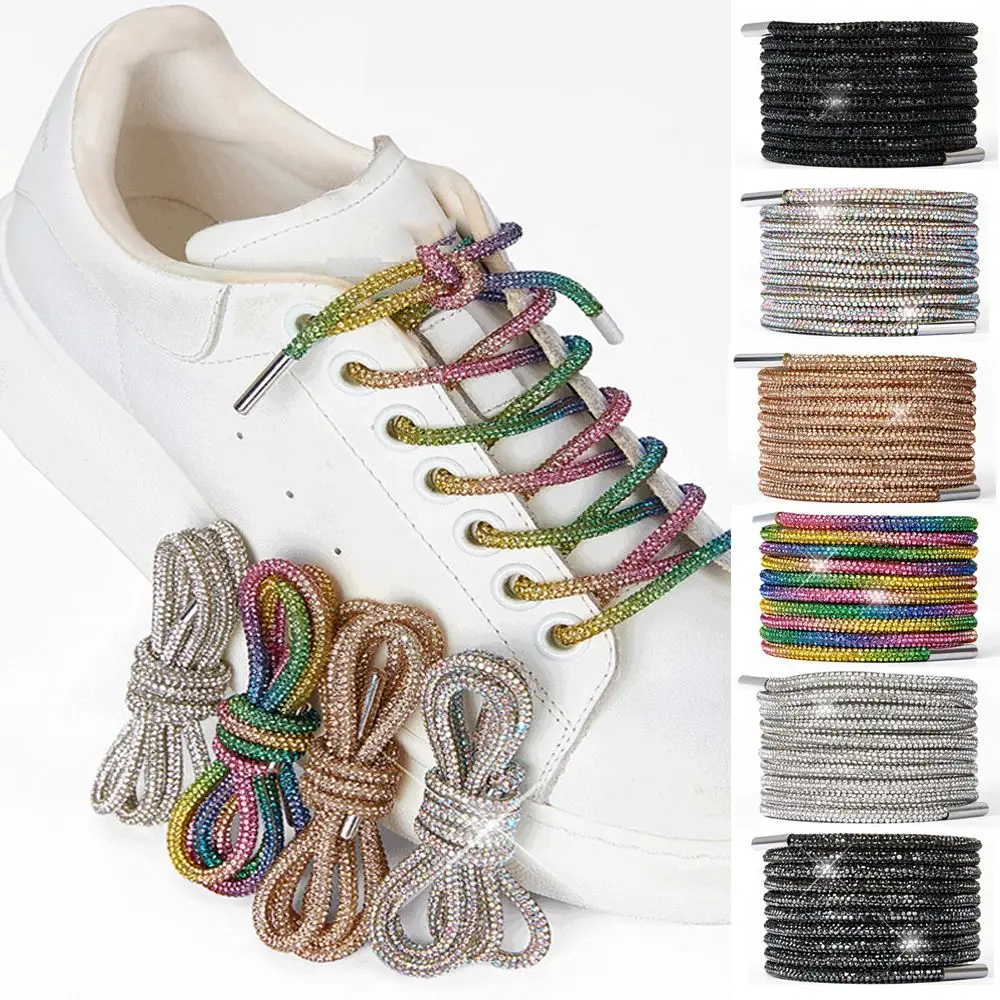 Cordones de zapatos trenzado cruzado con pedrería y brillo para zapatillas - imagen 2
