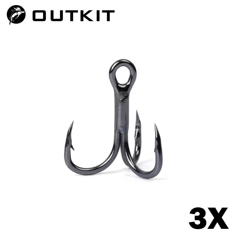 Ganchos triples OUTKIT ranura de sangre – Acero alto en carbono 10-18 - imagen 5