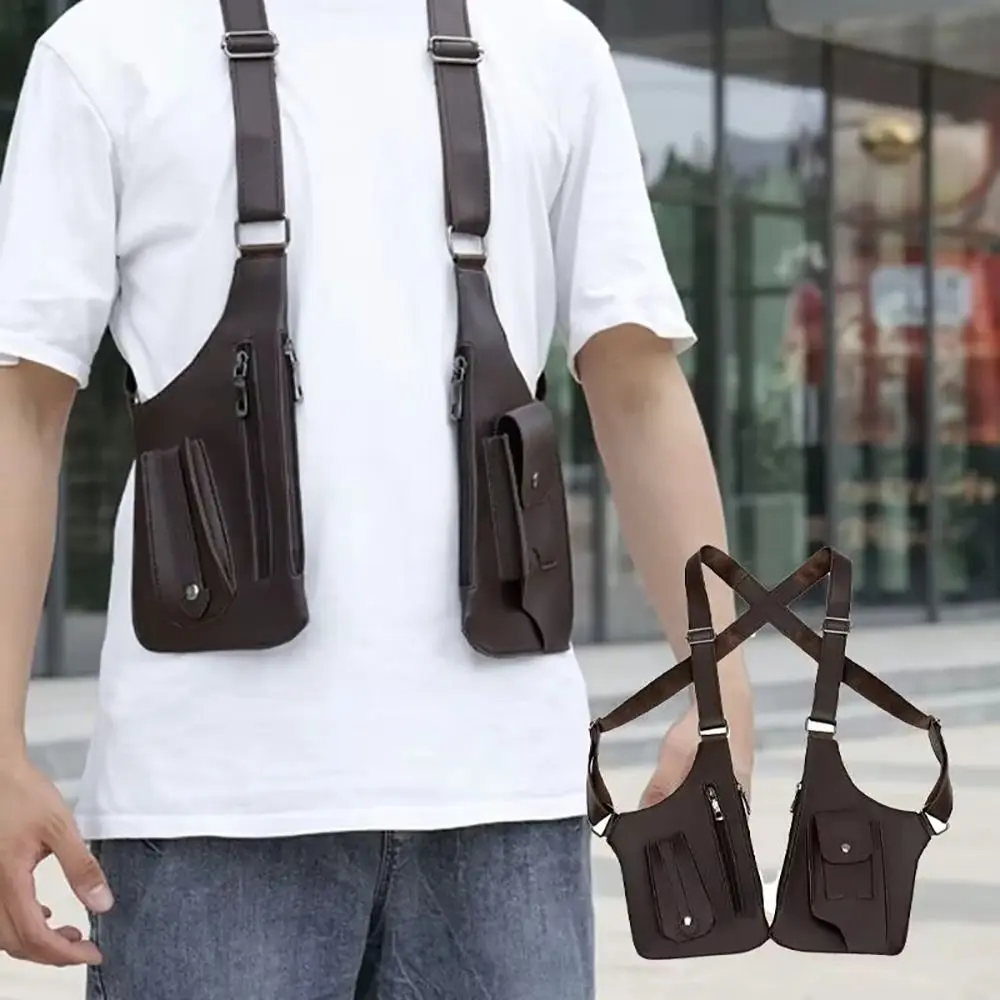 Bolsa de pecho antirrobo de cuero para móvil con correa - imagen 5