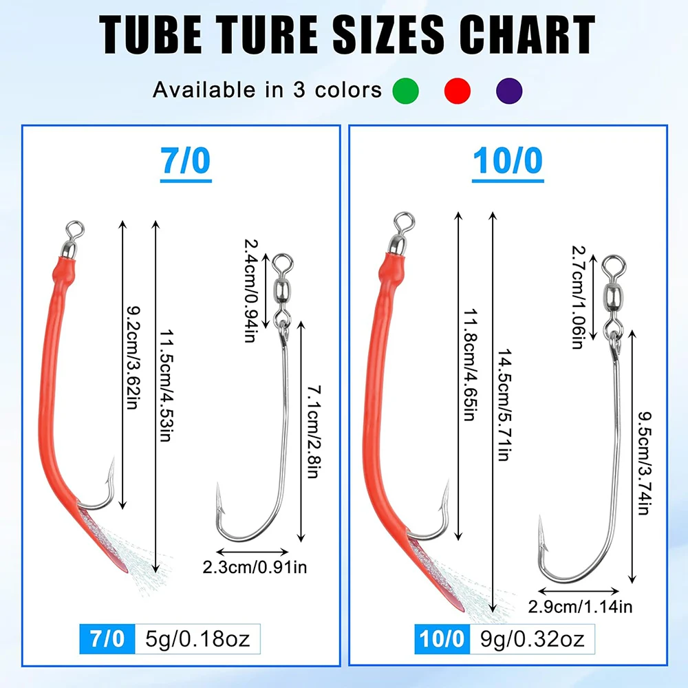 Señuelos de tubo para lubina rayada arrastre inoxidable esmerillón - imagen 2