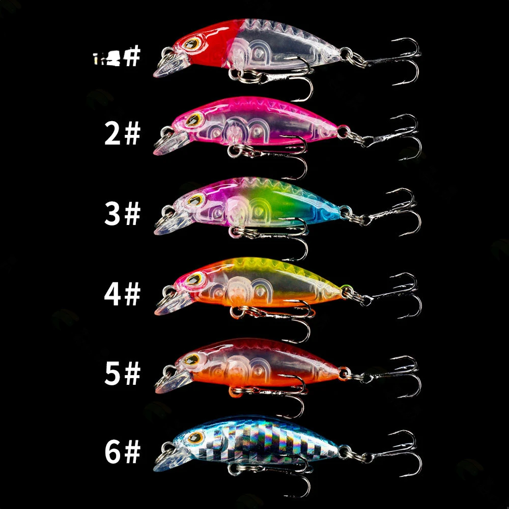 Mini minnow en detalle con ojos 3D