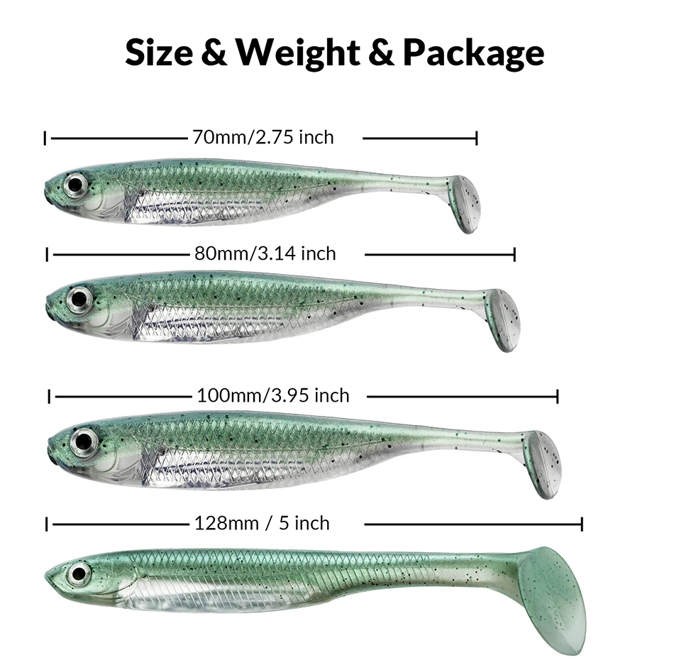 Swimbait THKFISH mostrando su diseño de cola de paleta y ojos 3D