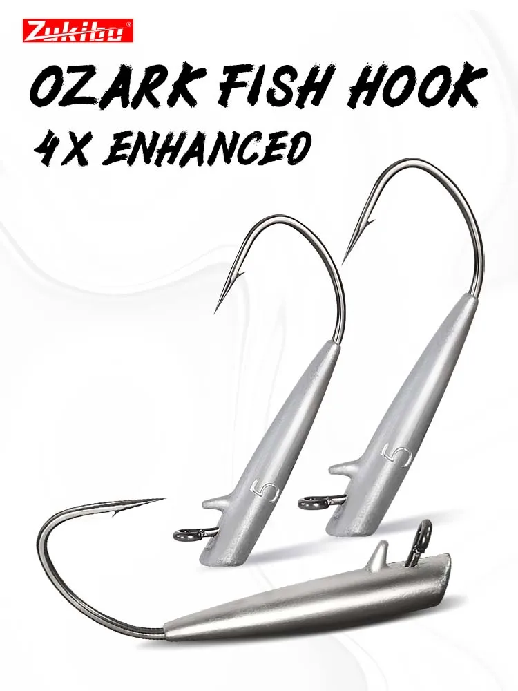 Anzuelo ZUKIBO Ozark Leadhead Jig con cabeza de plomo aerodinámica