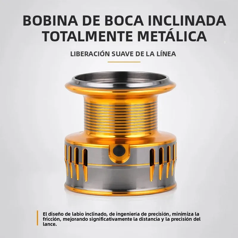 Carrete de pesca metálico DEUKIO para agua salada y dulce