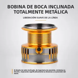 Carrete de pesca metálico DEUKIO para agua salada y dulce